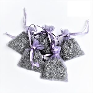 5 Bags of Dried Lavender in Small Lilac Organza Bags -Real Flower/Home Fragrance/Crafts /Moth Repellent