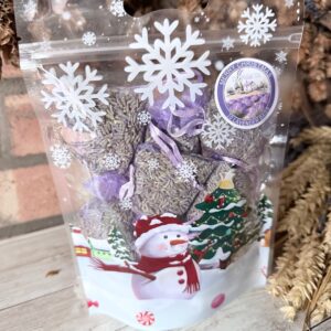 10 Lavender Organza Bags in a Christmas Pouch